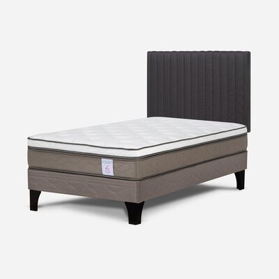 Imagen 2 del producto Cama Europea Rosen 1 Plaza New Style 6 + Respaldo Grafito