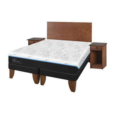 Imagen 2 del producto Cama Europea CIC Green Infinity 2 Plazas + 1 Respaldo + 2 Veladores Villarrica