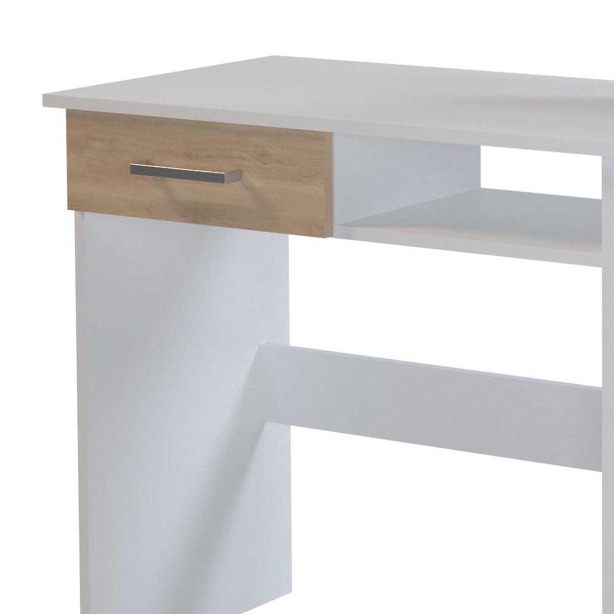 Escritorio 1 Cajón + Estante Silcosil Blanco Madera