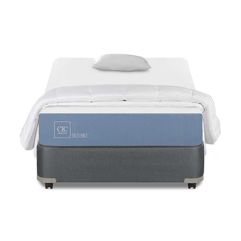 Cama Americana CIC 1,5 Plazas Excellence + Almohada + Plumón