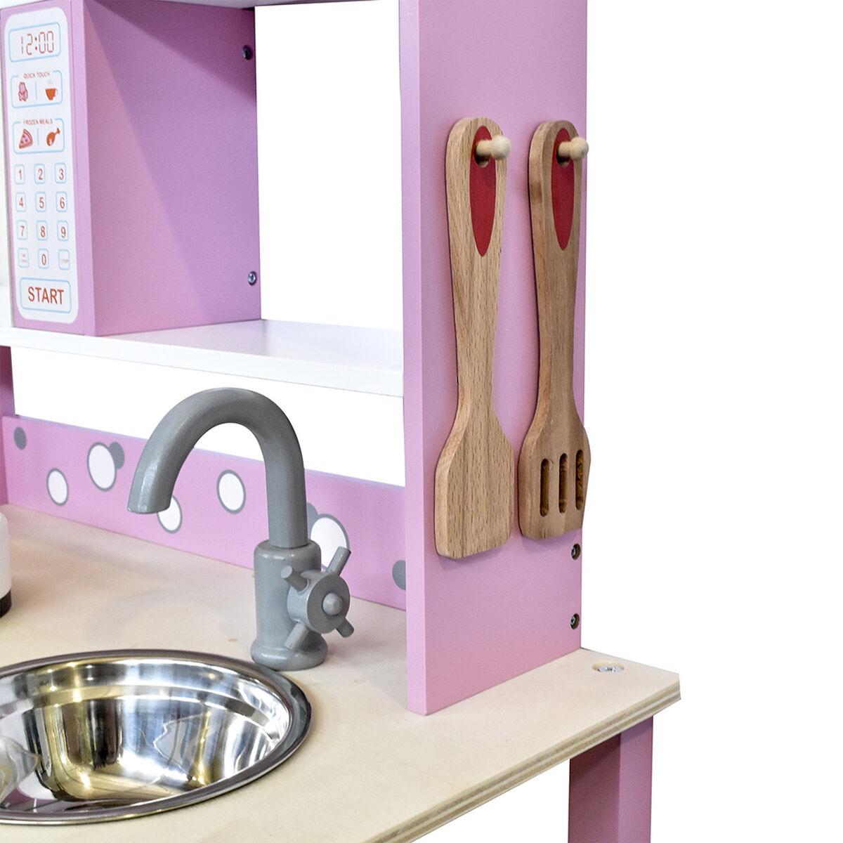 Cocina de Madera Gamepower Rosa con Accesorios