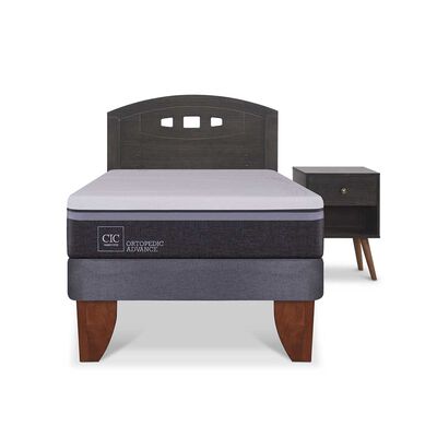 Imagen 1 del producto Cama Europea CIC 1,5 Plazas Ortopedic Advance + Respaldo + Velador Gales