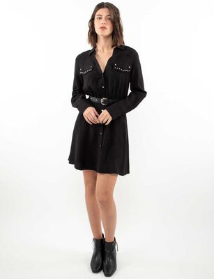 Imagen 2 del producto Vestido Corto Manga Larga Mujer Zibel Negro