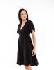 Vestido Midi Liso Manga Corta Vuelos Mujer Zibel