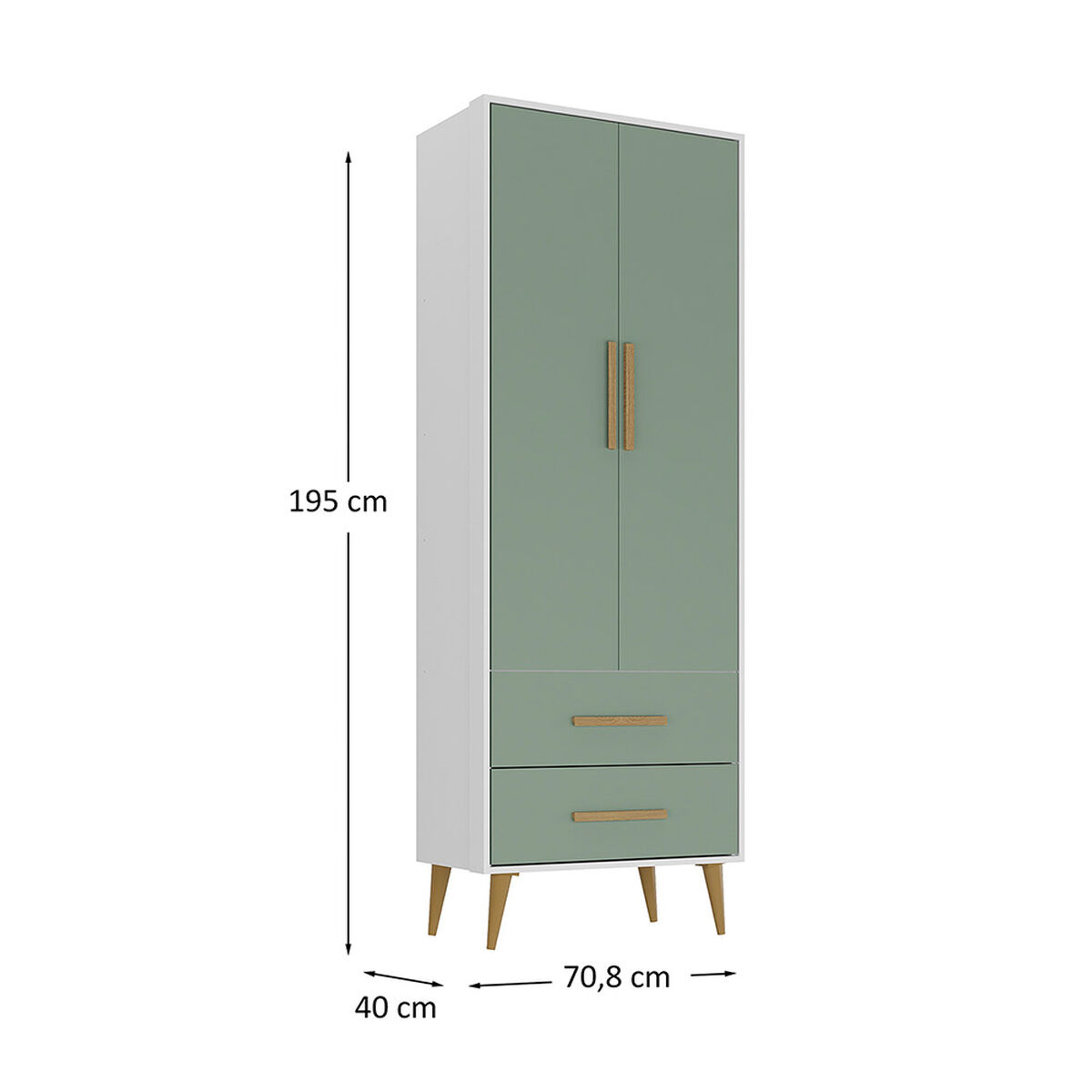 Closet Di Poretti Design Encanto 2 Cajones 2 Puertas Verde Pastel