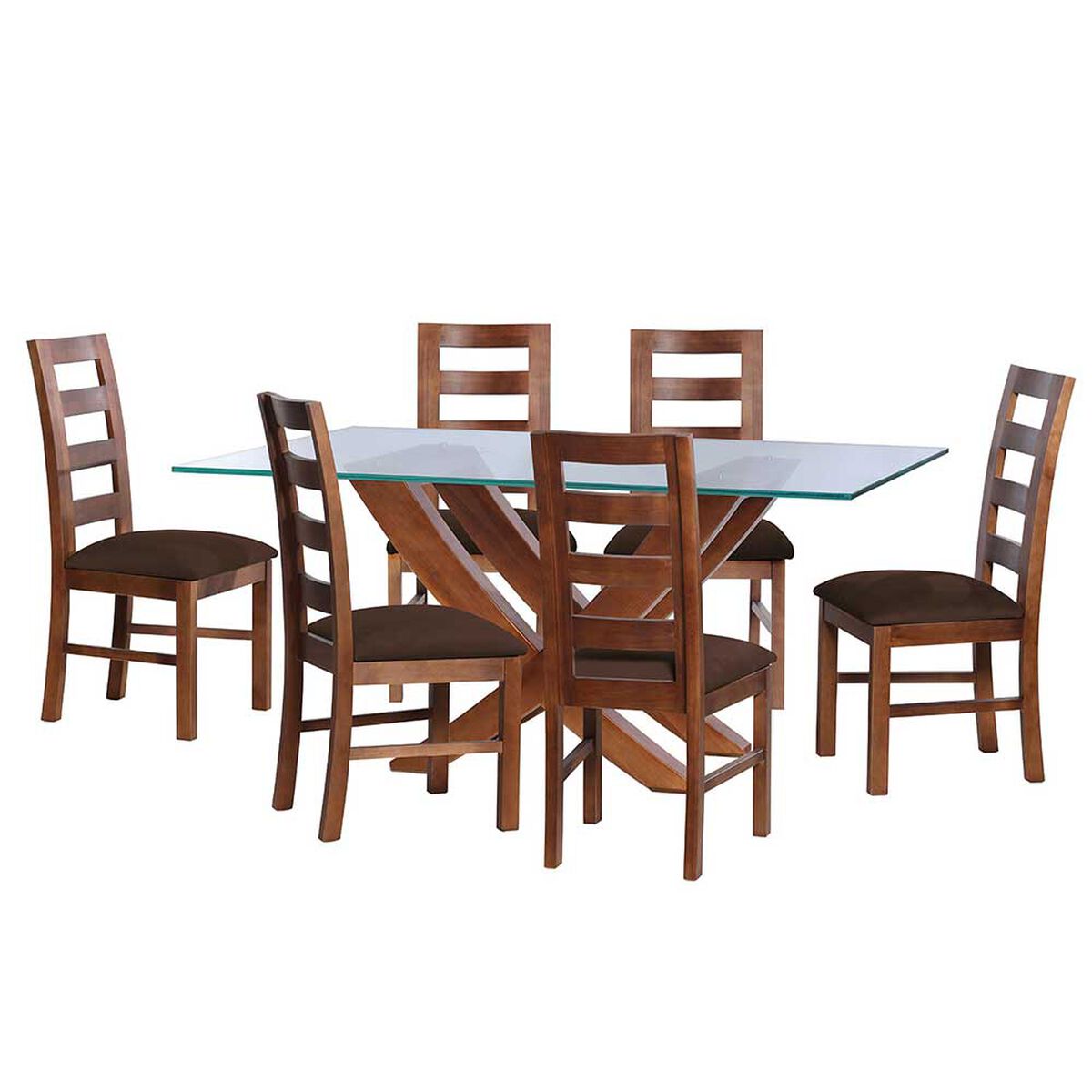 Juego de Comedor Latam Home Alicante 6 Sillas Chocolate