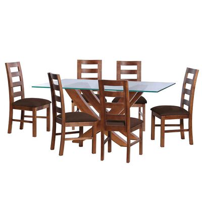 Juego de Comedor Latam Home Alicante 6 Sillas Chocolate