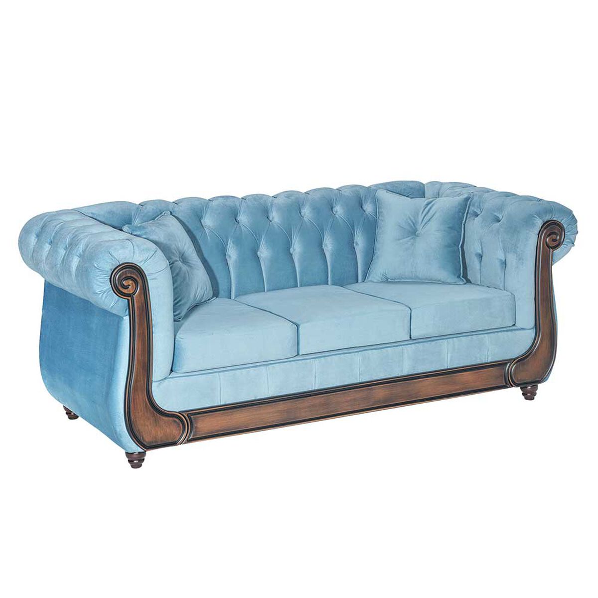 Sofá Muebles M&E Paris 3 Cuerpos Turquesa