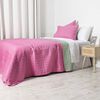 Cubrecama Mashini 2 Plazas Liso Rosado Verde