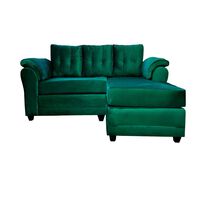 Sofá Seccional Muebles MPR Queen 3 Verde Esmeralda