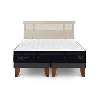 Cama Europea CIC Base Dividida 2 Plazas Súper Premium + Respaldo Dublin Alpino