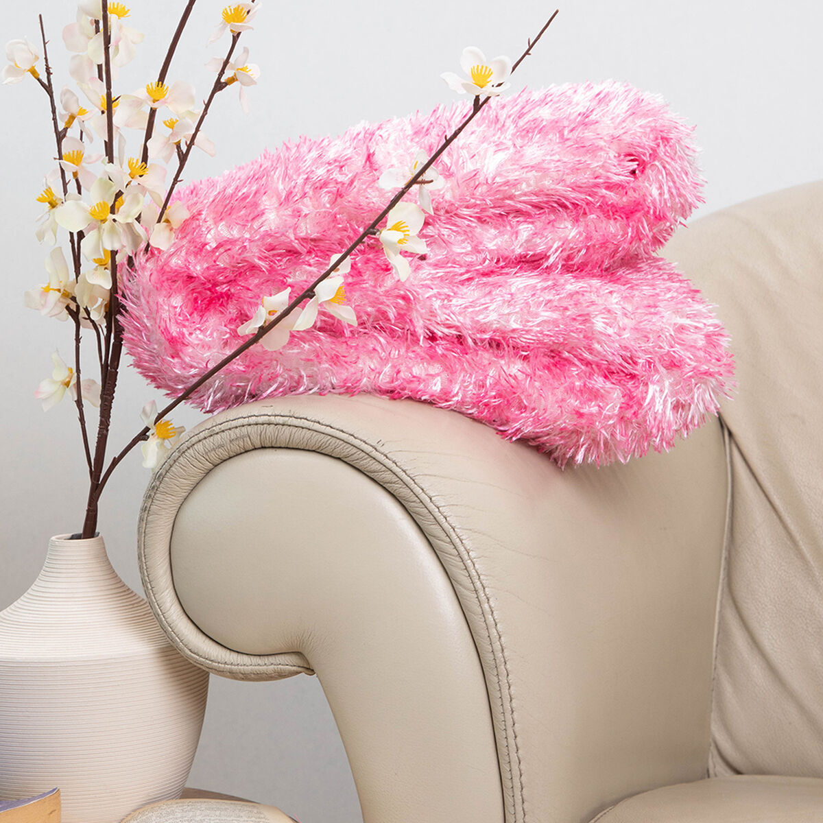 Manta Plush Sherpi Deluxe 127X152 Fucsia