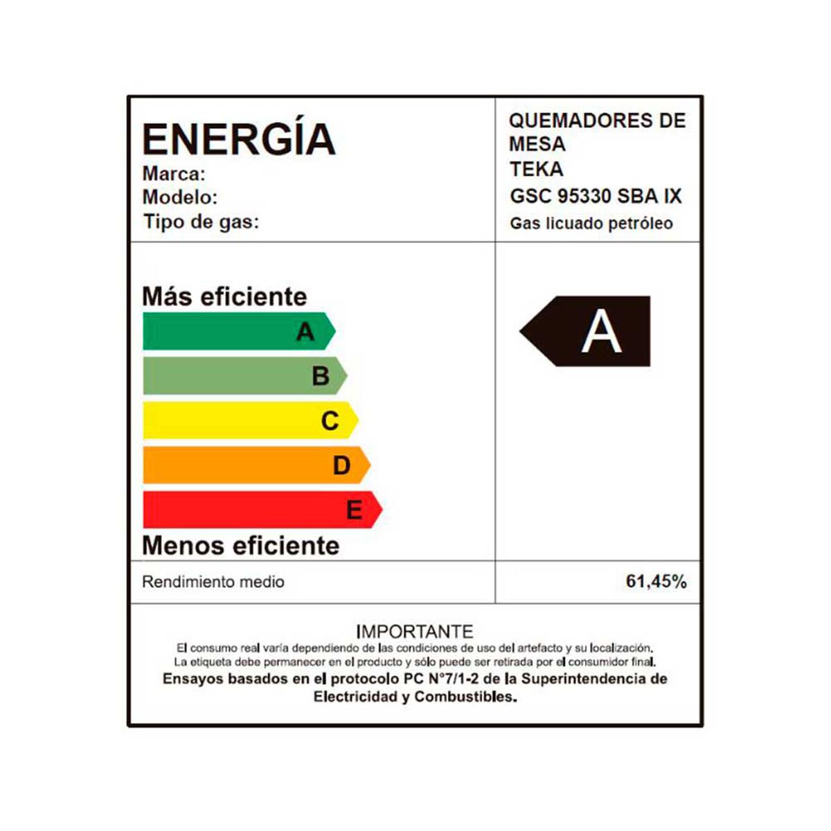 Encimera a Gas Teka GSC 95330 SBA IX 5 Quemadores