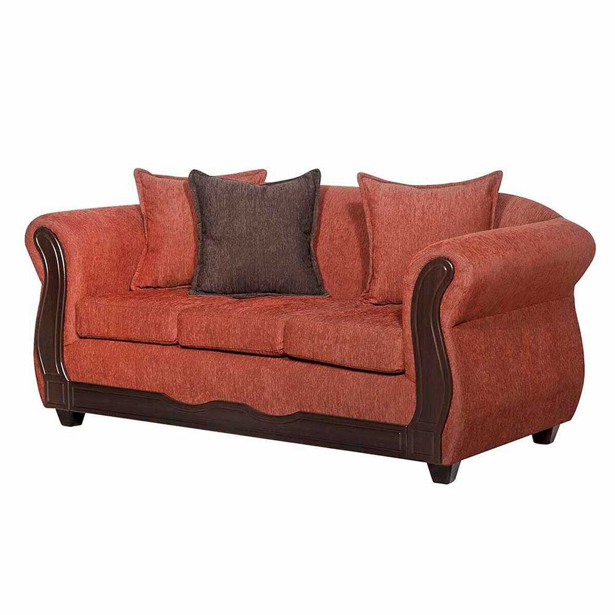 Juego de Living Black Factory Barcelona Sof&aacute; 3 Cuerpos + Dos Sillones 1 Cuerpo Terracota