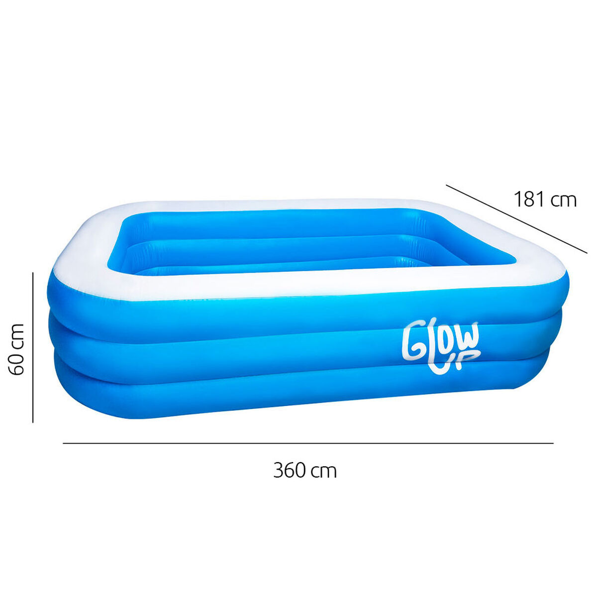 Piscina Inflable Glow Up Rectangular 2.500 lts + Inflador