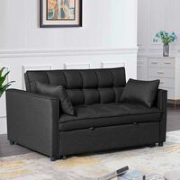 Futón Idetex Brela 2 Cuerpos Negro