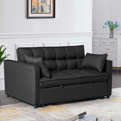 Futón Idetex Brela 2 Cuerpos Negro