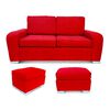 Juego de Living Elegant Detail Boston Sofá 3 Cuerpos + Dos Sillones 1 Cuerpo Rojo