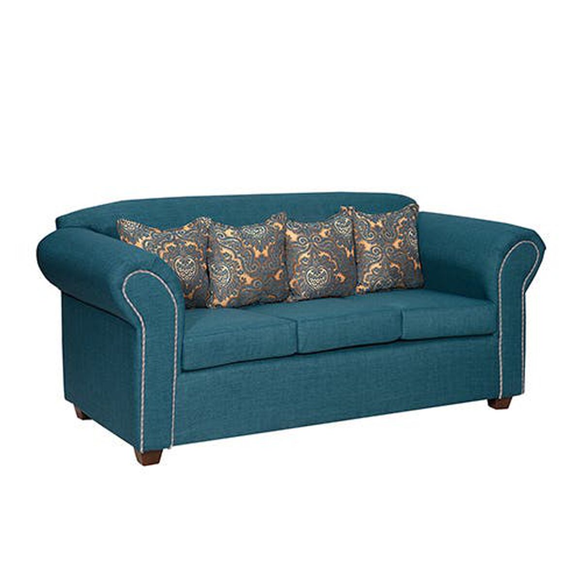 Juego de Living Essenza Amparo Sofá 3 Cuerpos + Dos Sillones 1 Cuerpo Turquesa