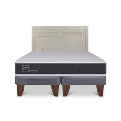 Imagen 1 del producto Cama Europea CIC Base Dividida 2 Plazas Ortopedic + Respaldo Milan Alpino