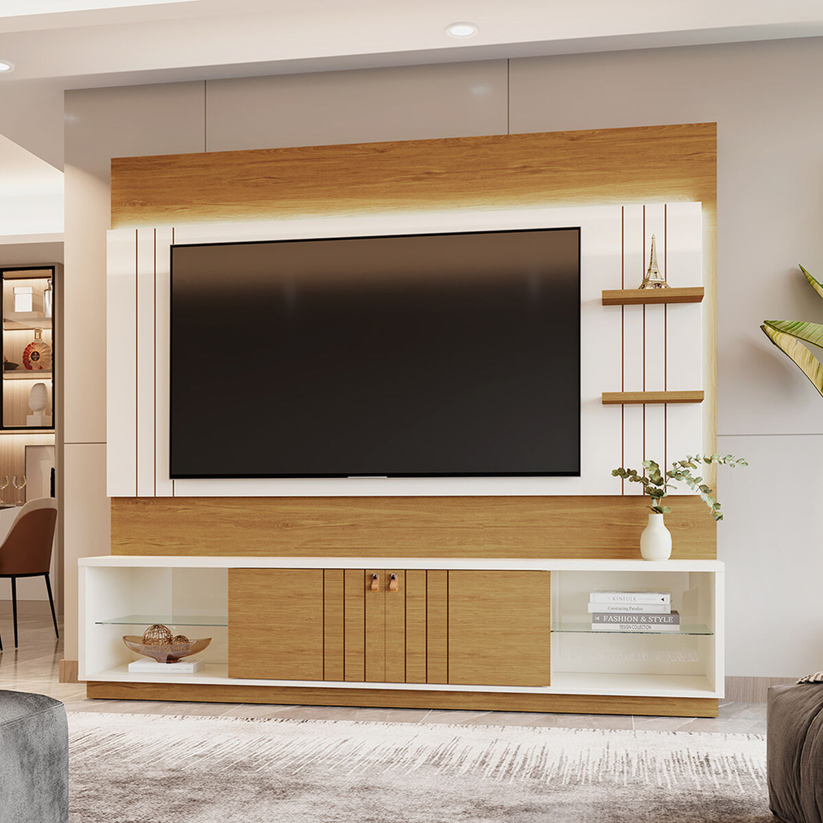 Home TV Vekkahome Guiaba 65" Pulgadas Caf&eacute;