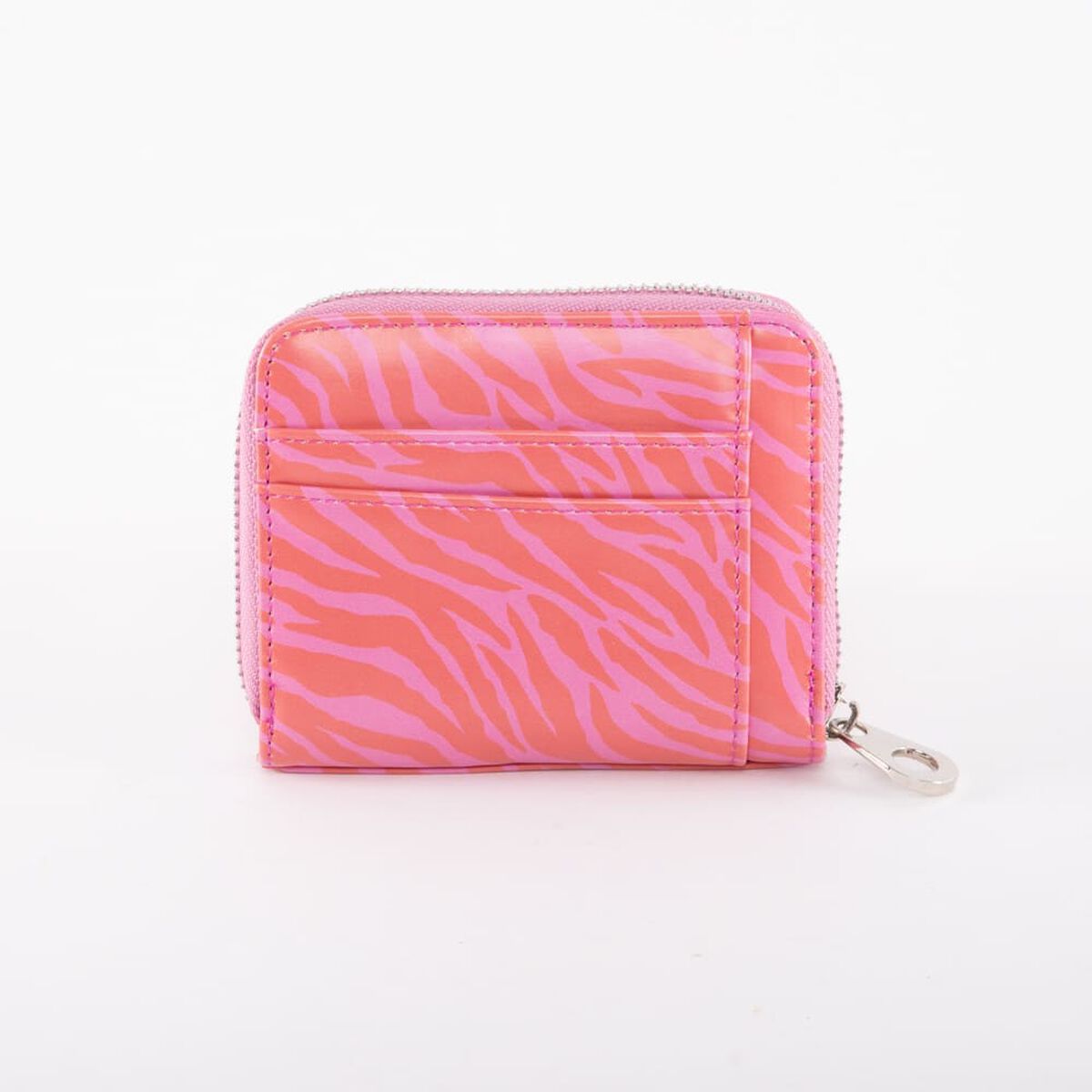 Billetera Animal Print Rosada Eco Cuero Mujer Icono