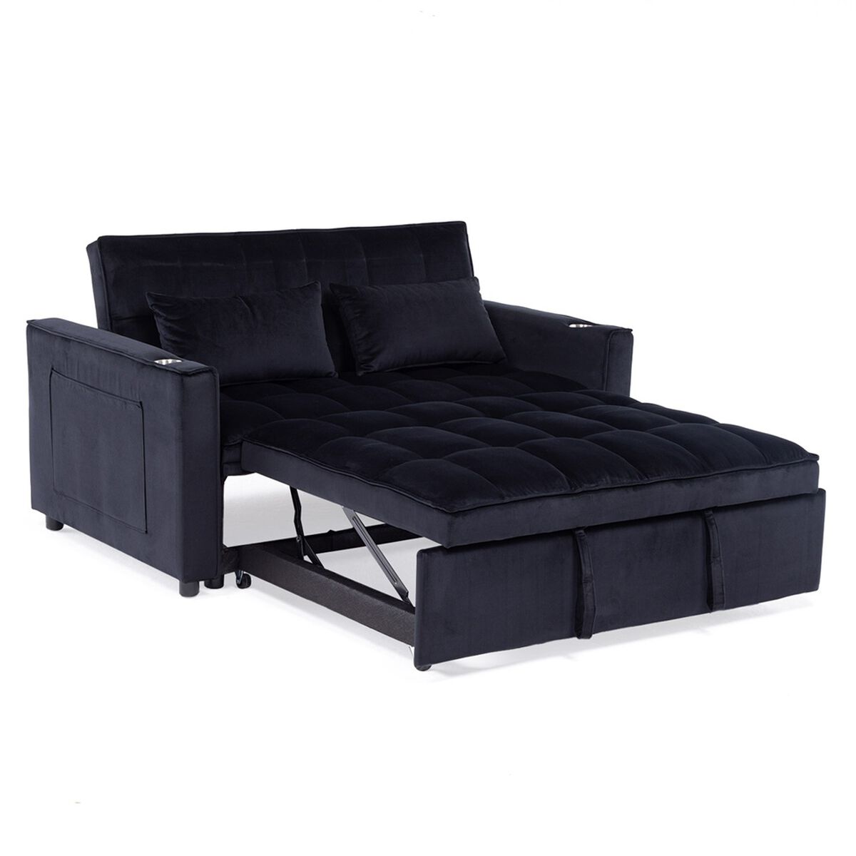 Sofá Cama Daniels KMP1BK 2 Cuerpos Negro