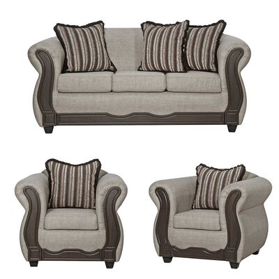 Imagen 1 del producto Juego de Living Black Factory Sofia Sofá 3 Cuerpos + Dos Sillones 1 Cuerpo Beige