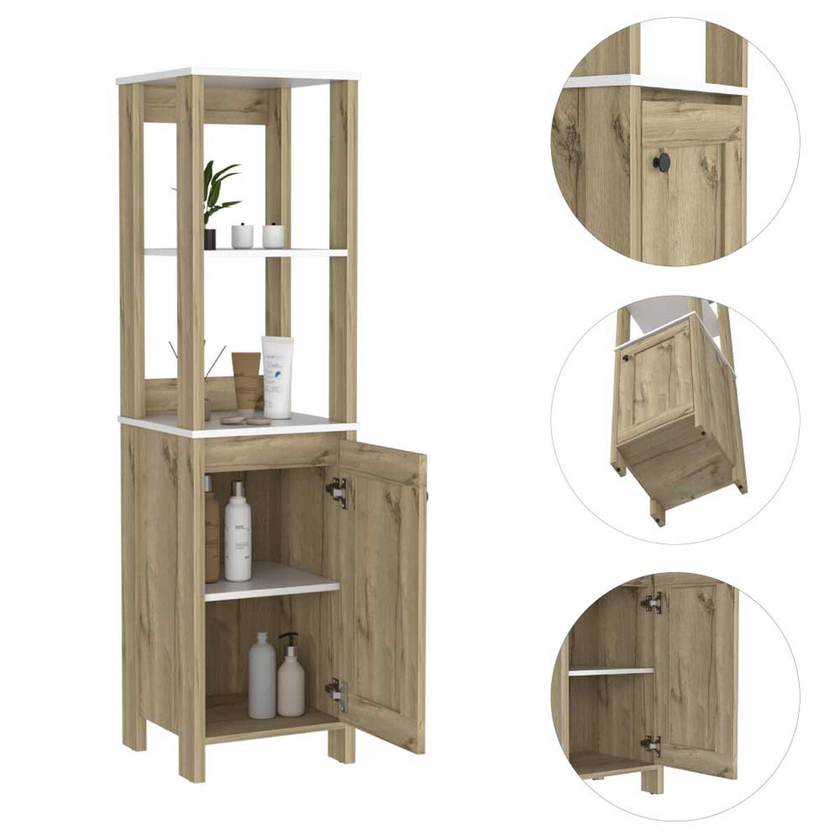 Optimizador de Baño TuHome Bath 1 Puerta Bi Color Blanco Duna