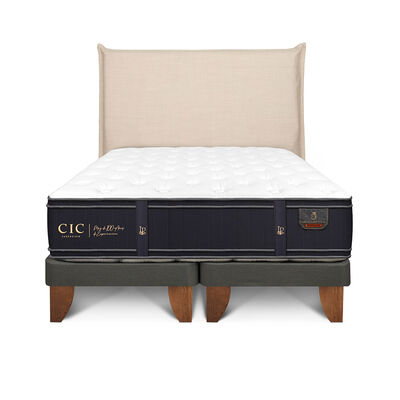 Cama Europea CIC Base Dividida King Grand Premium + Respaldo Tiber