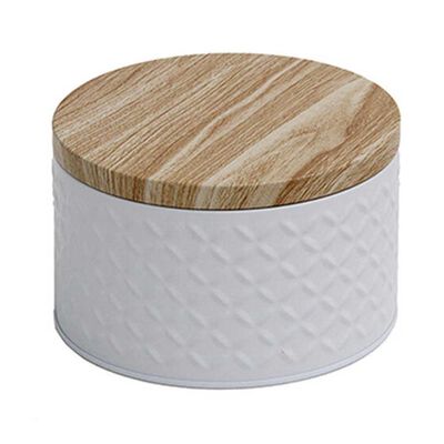 Imagen 1 del producto Lata Decorativa Metal Vgo 6.3 x 10 cm Blanco