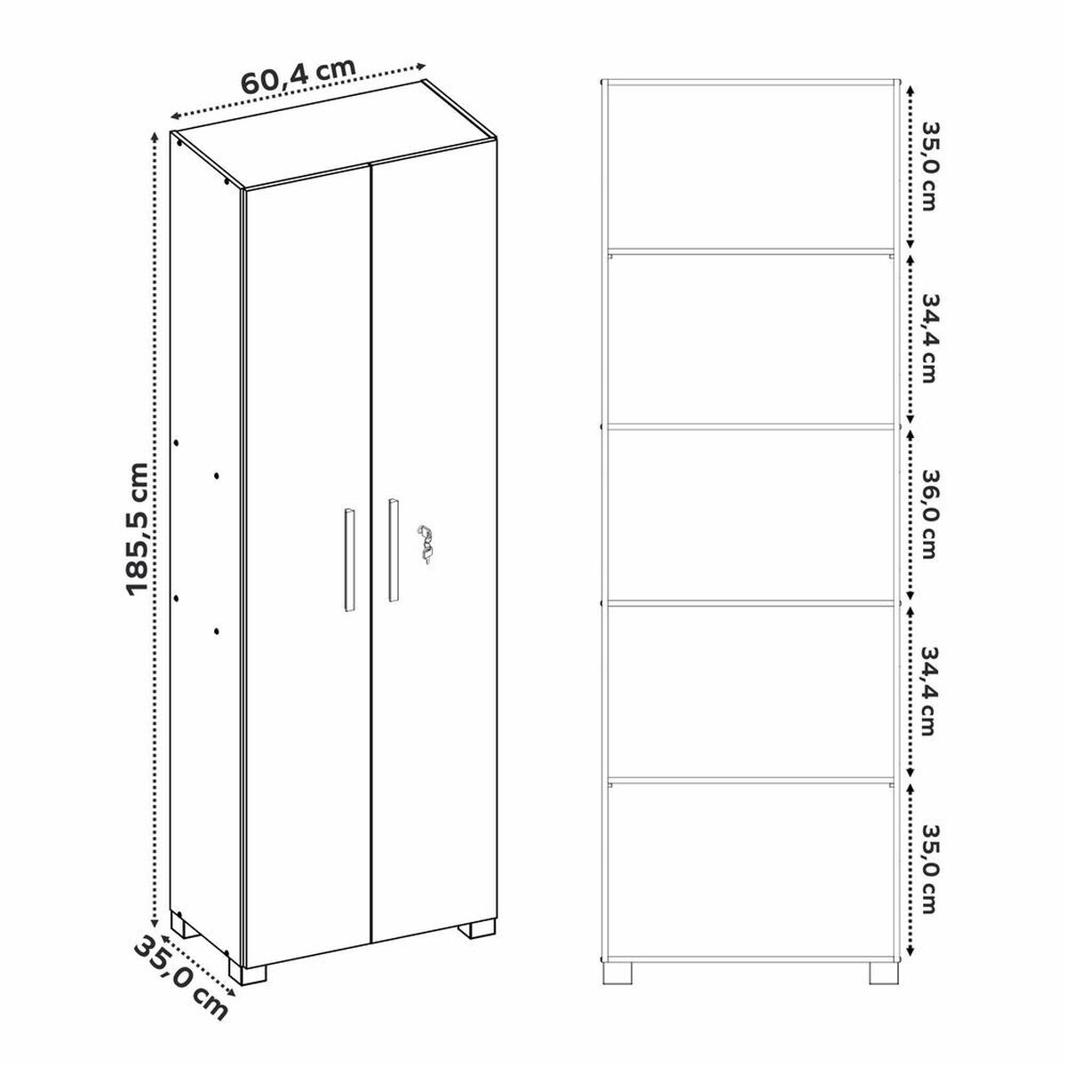 Despensa Home Mobili Takeo 2 Puertas Blanco