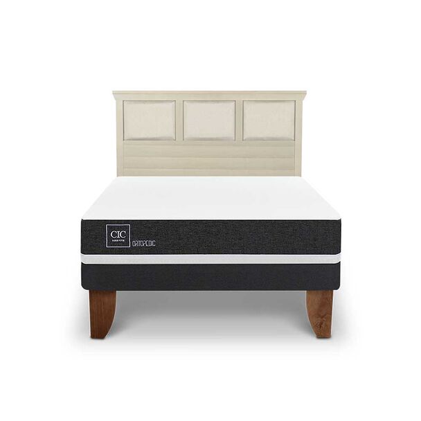 Cama Europea CIC 2 Plazas Ortopedic + Respaldo Torino Alpino