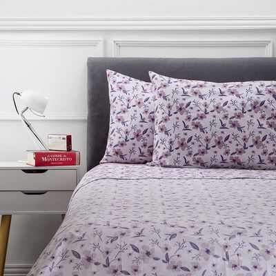 Juego de Sábanas Estampadas Casanova 144 Hilos 1 Plaza Flores