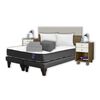Combo Cama Europea Dreams Base Dividida 2 Plazas Dublin + Respaldo + 2 Veladores Casanova + Set Textiles + Pack 2 Almohadas