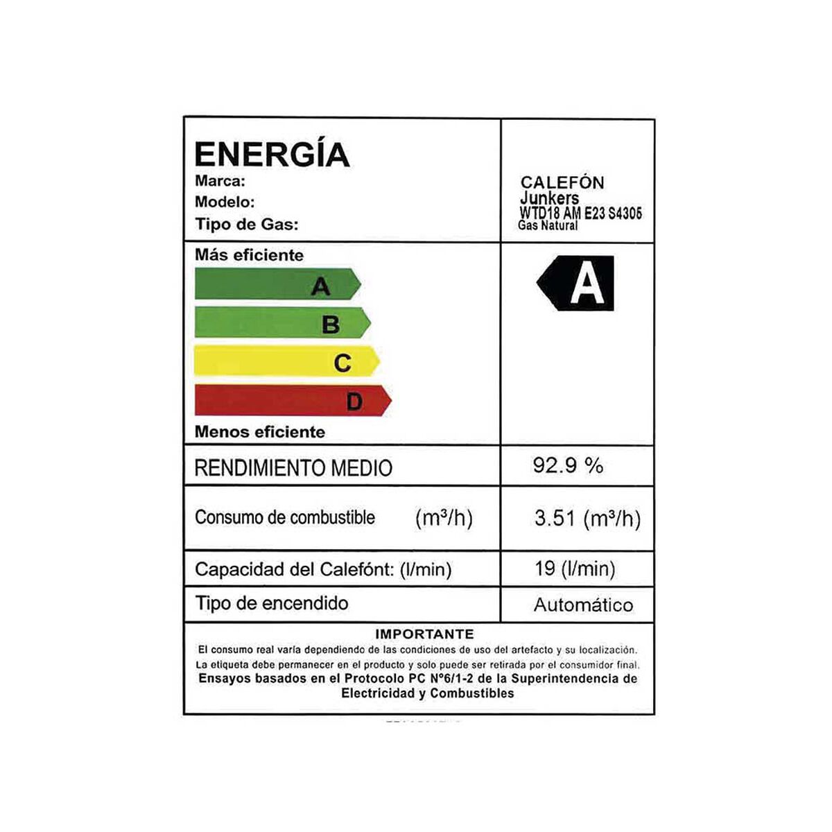 Calefont Junkers HydroCompact 18 lts.