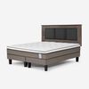 Cama Europea Rosen Base Dividida King New style 6 + Respaldo Rachel Gris