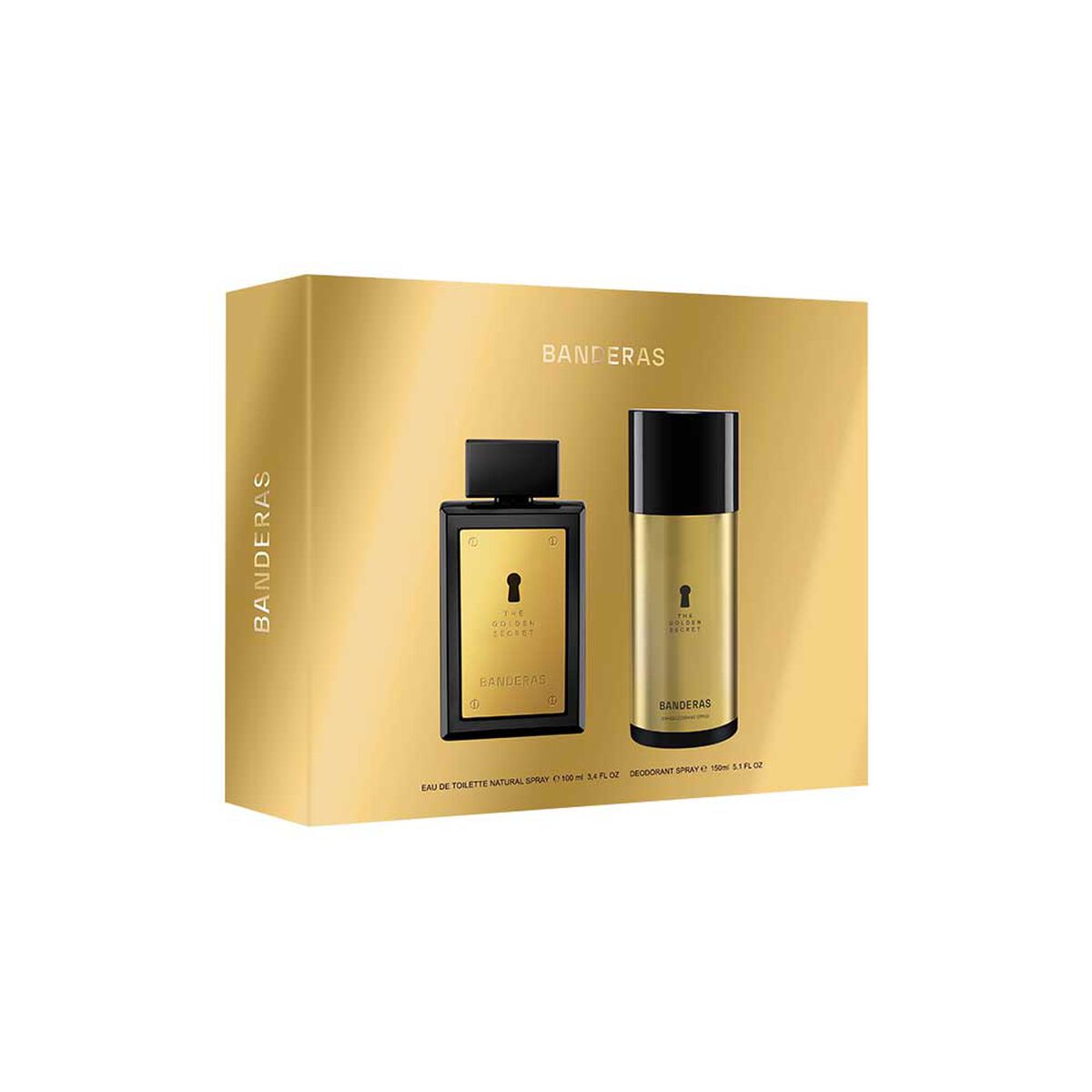 Set Perfume Antonio Banderas Hombre The Golden Secret Eau de Toilette 100 ml + 24h Desodorante Spray 150 ml