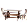 Juego de Comedor Latam Home Sevilla Salamanca 2 Sillas + 2 Bancas Cuero Kentucky Gris