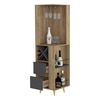 Bar Esquinero TuHome Salem 2 Cajones Miel Plomo