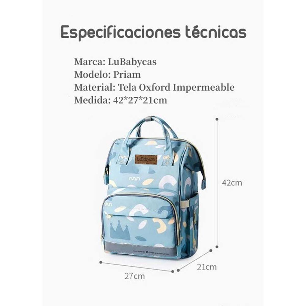 Mochila Maternal Impermeable con Usb Lubabycas Rosada
