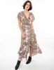 Vestido Maxi Estampado Manga Corta Mujer Zibel
