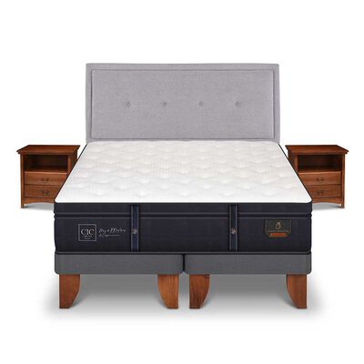 Imagen 1 del producto Cama Europea CIC Base Dividida 2 Plazas Grand Premium + Respaldo + Veladores