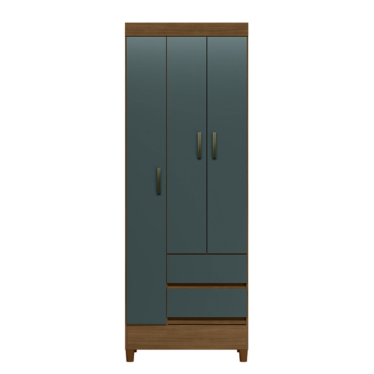 Clóset Casanova Fit 3 Puertas 2 Cajones Café y Gris