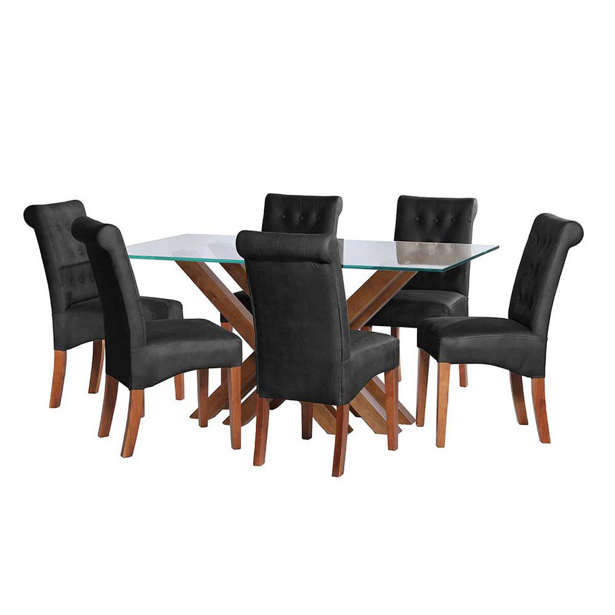 Juego de Comedor Latam Home Merida 6 Sillas Negro