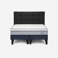 Cama Europea Rosen Base Dividida 2 Plazas New Style 4  + Respaldo Issey