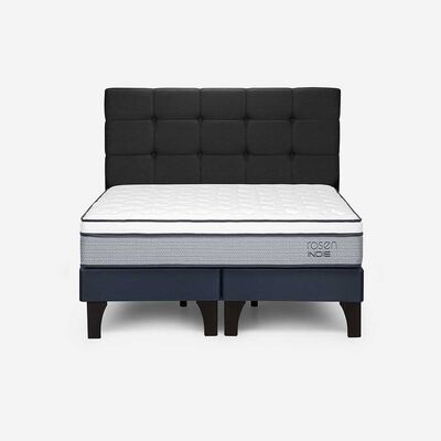 Cama Europea Rosen Base Dividida 2 Plazas New Style 4  + Respaldo Issey