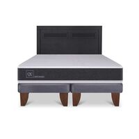 Cama Europea CIC Base Dividida 2 Plazas Ortopedic + Respaldo Milan Negro