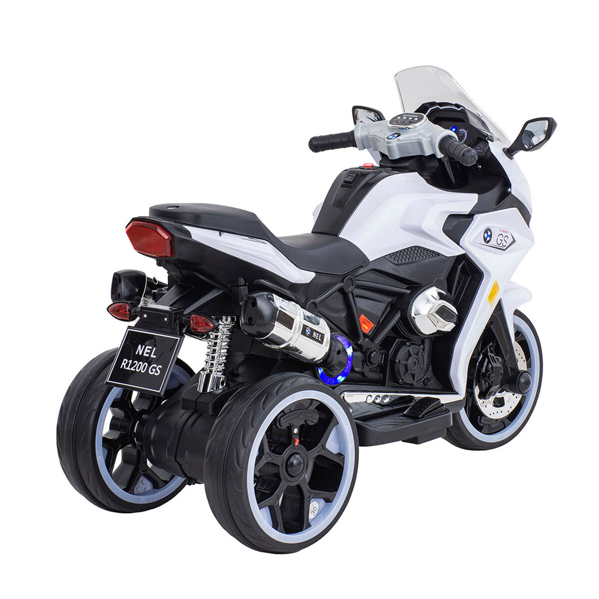 Moto de Carrera a Batería Musical Baby Way Blanco