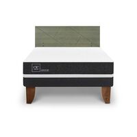 Cama Europea CIC 2 Plazas Ortopedic + Respaldo Villarrica Olivo